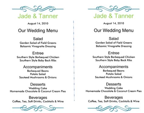 wedding buffet menu template|Free Wedding Menu Templates .